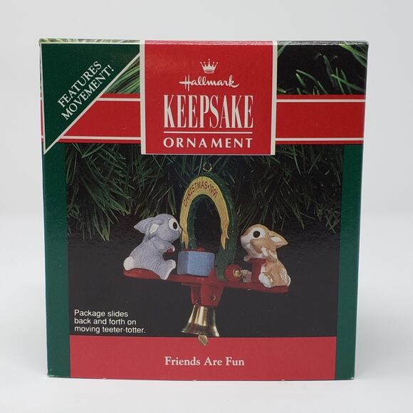 Hallmark 1991 Friends are Fun Handcrafted Keepsake Holiday Christmas Ornament - Picture 1 of 7
